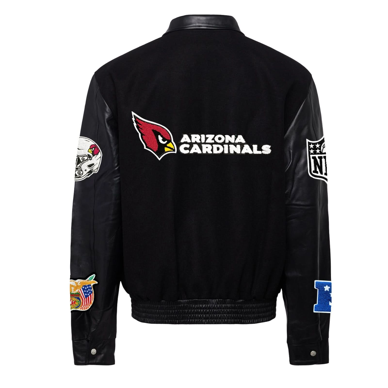 ARIZONA CARDINALS WOOL & LEATHER VARSITY JACKET Black/Black