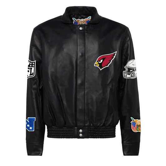 ARIZONA CARDINALS FULL LEATHER JACKET Black hover image