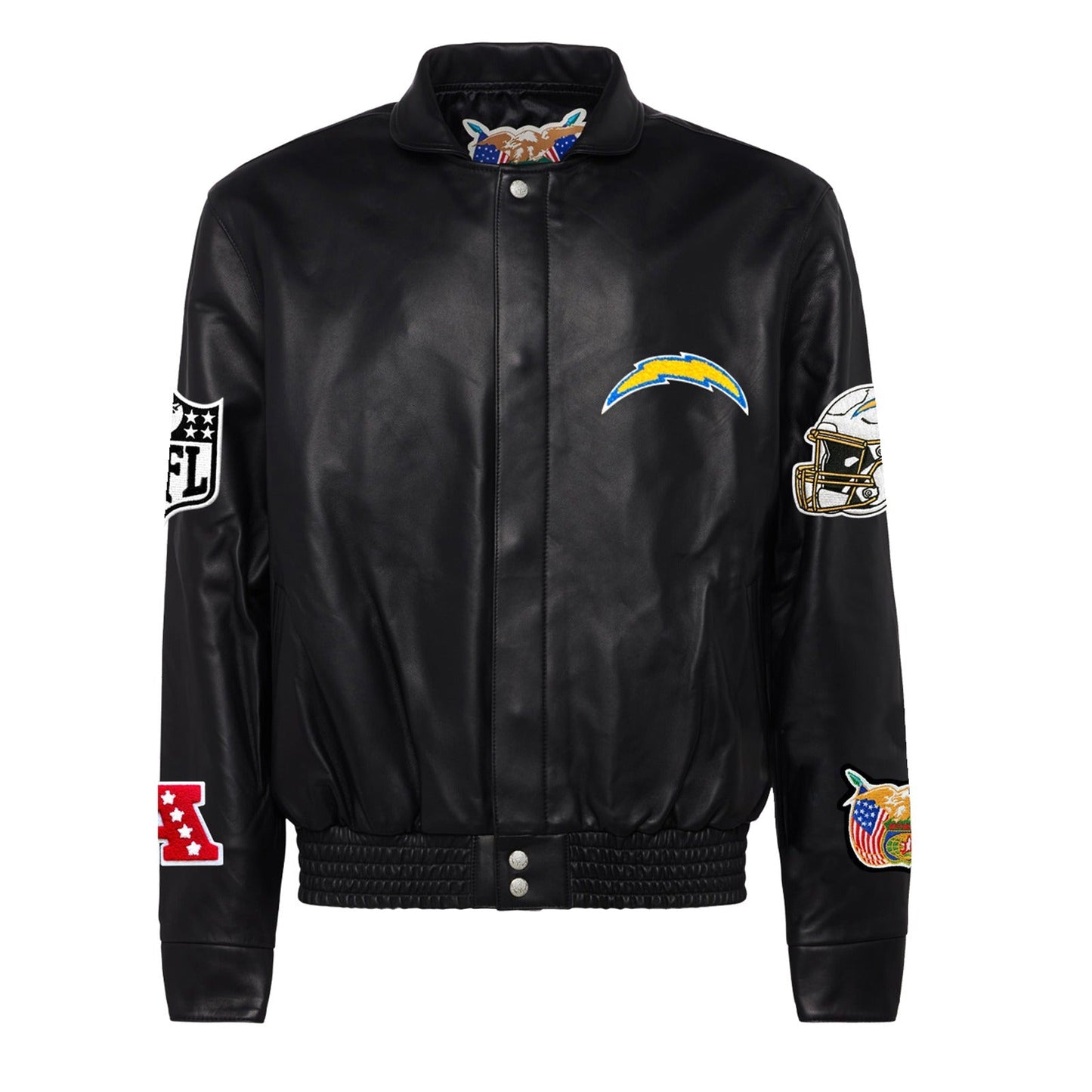 LOS ANGELES CHARGERS FULL LEATHER JACKET Black