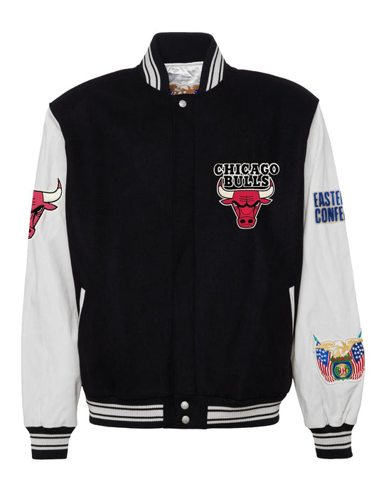 CHICAGO BULLS WOOL & LEATHER VARSITY JACKET Black / White hover image