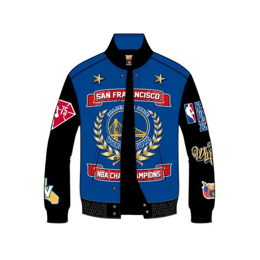 GOLDEN STATE WARRIORS 7TH CHAMPIONSHIP WOOL & LEATHER JACKET