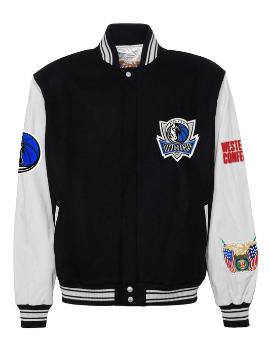 DALLAS MAVERICKS WOOL & LEATHER VARSITY JACKET Black / White hover image