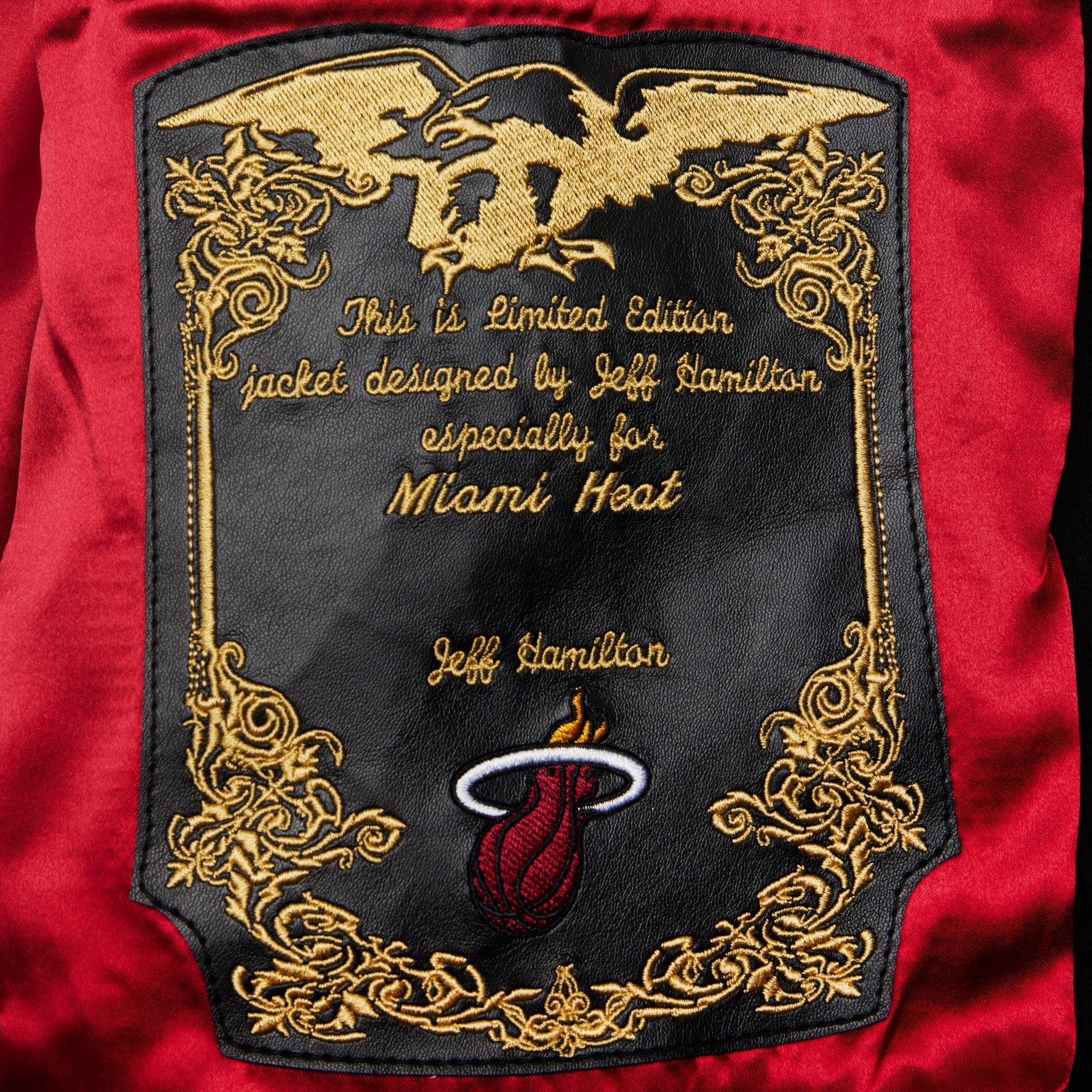 MIAMI HEAT WOOL & LEATHER VARSITY JACKET