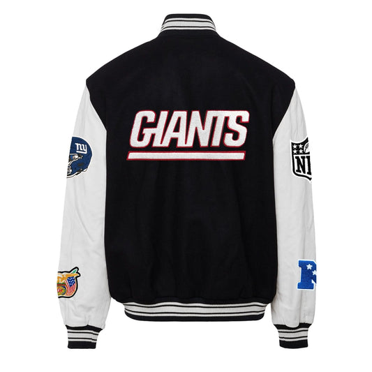 NEW YORK GIANTS WOOL & LEATHER VARSITY JACKET Black/White