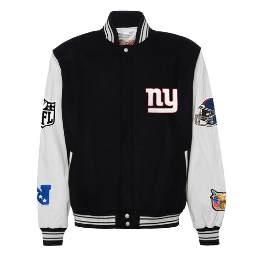 NEW YORK GIANTS WOOL & LEATHER VARSITY JACKET Black/White hover image