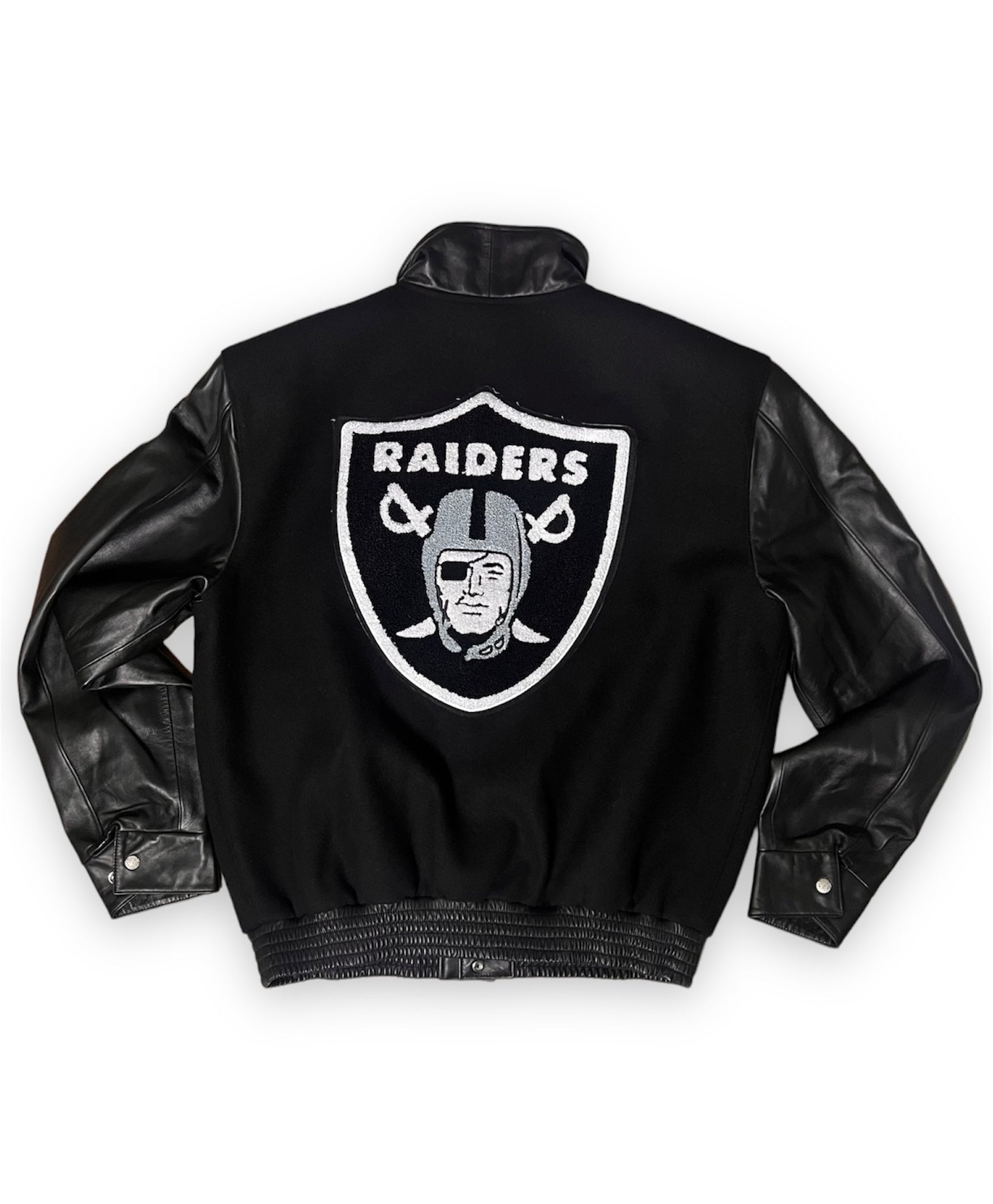 LAS VEGAS RAIDERS WOOL & LEATHER VARSITY JACKET