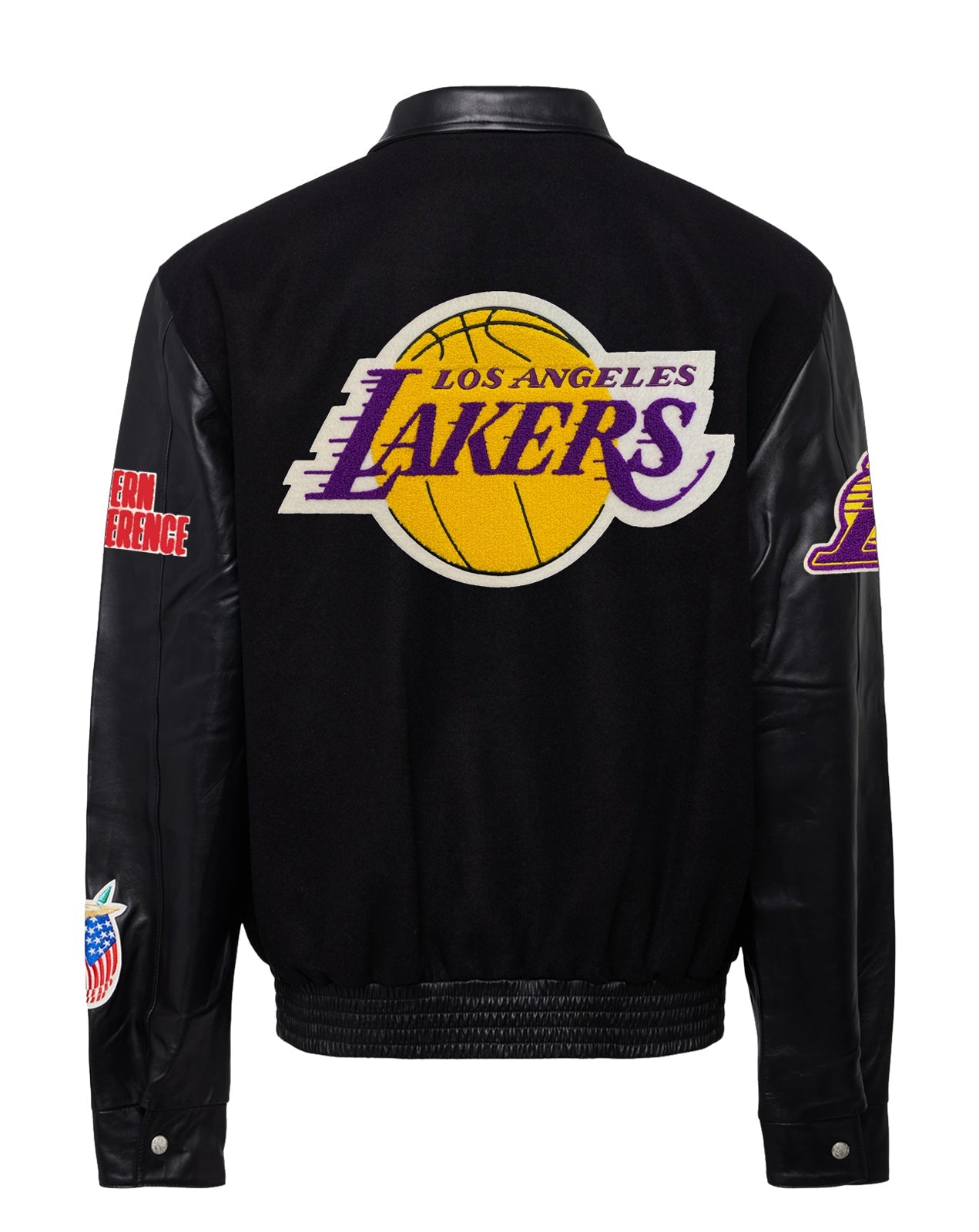 LOS ANGELES LAKERS WOOL & LEATHER JACKET Black