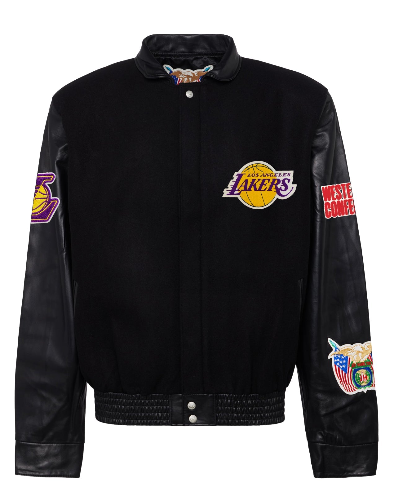 LOS ANGELES LAKERS WOOL & LEATHER JACKET Black