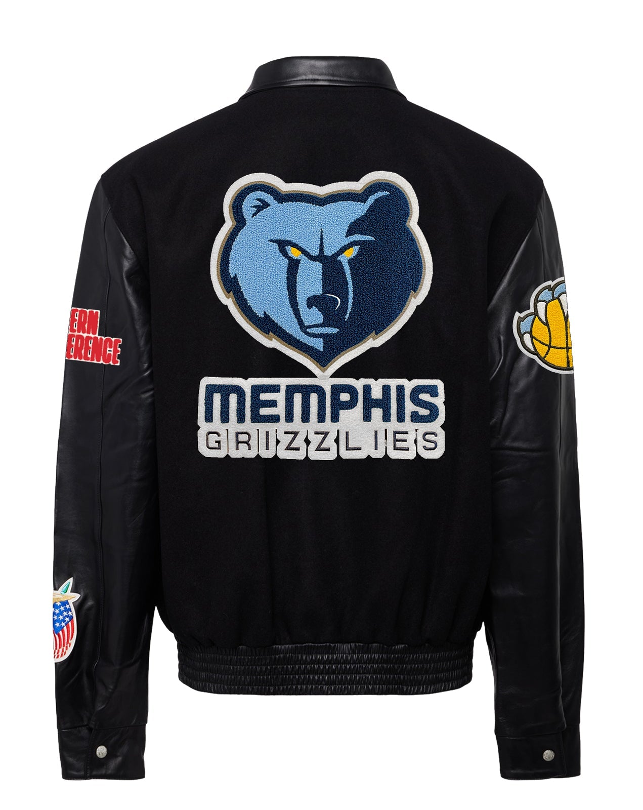 MEMPHIS GRIZZLIES WOOL & LEATHER JACKET Black