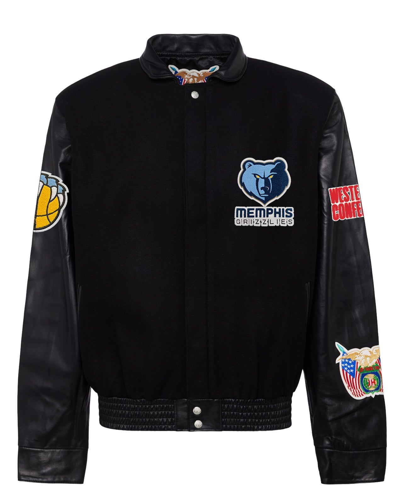 MEMPHIS GRIZZLIES WOOL & LEATHER JACKET Black