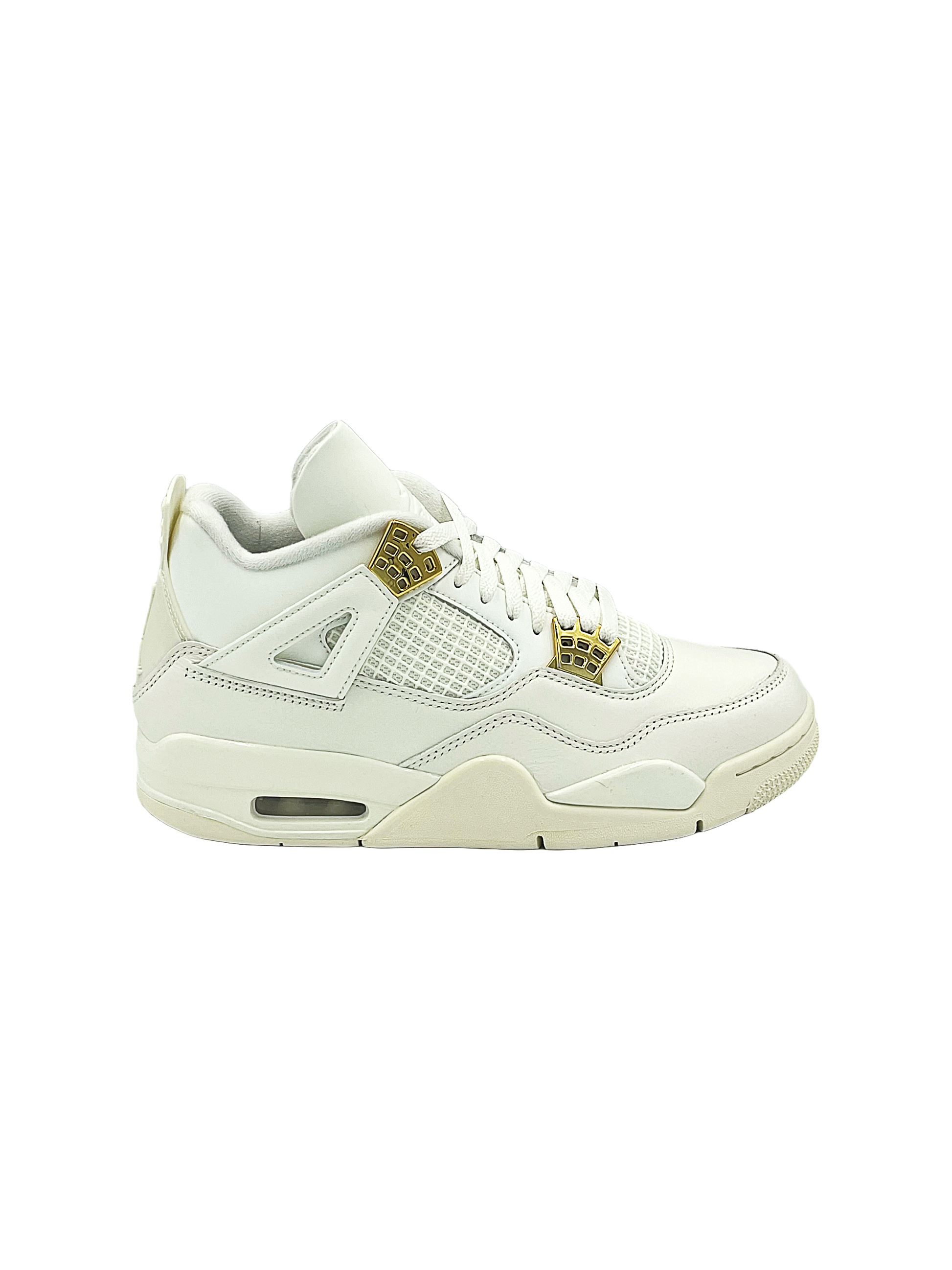 Jordan 4s white and gold on sale