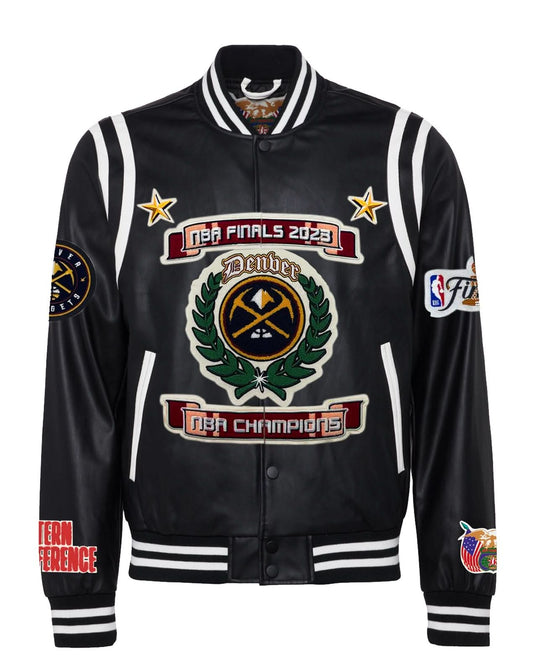 DENVER NUGGETS NBA CHAMPIONSHIP VEGAN LEATHER JACKET