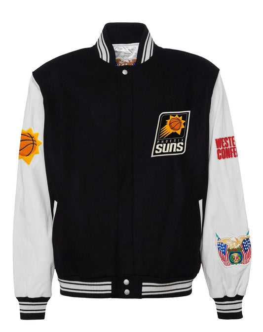 PHOENIX SUNS WOOL & LEATHER VARSITY JACKET Black / White hover image