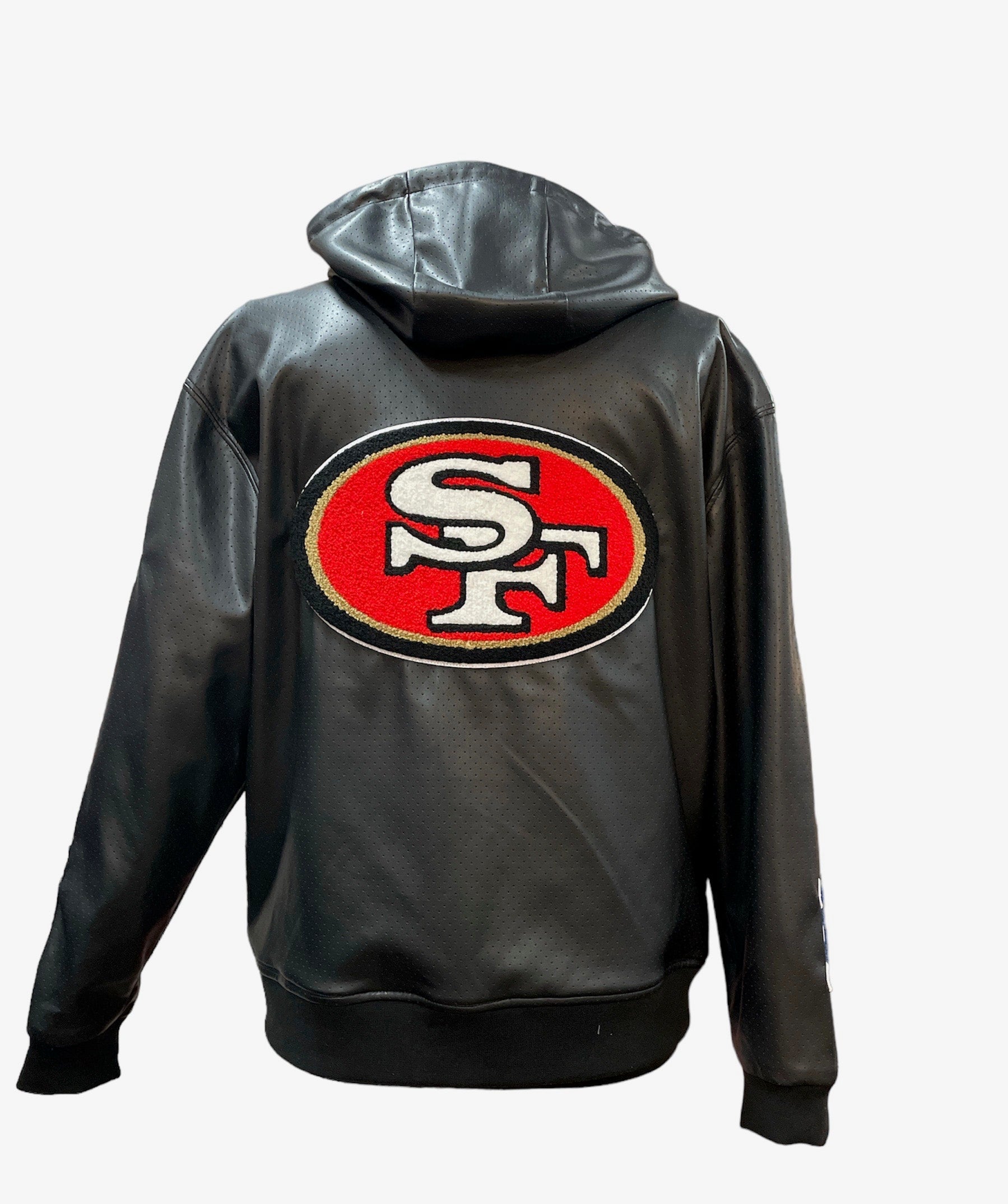 SAN FRANCISCO 49ERS LIGHTWEIGHT VEGAN ZIP-UP HOODED JACKET