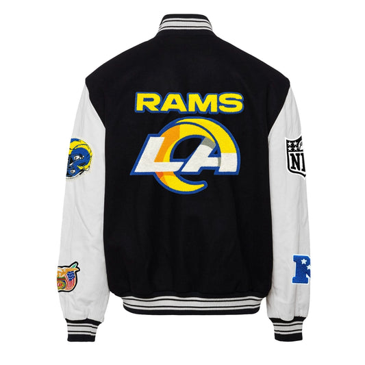 LOS ANGELES RAMS WOOL & LEATHER VARSITY JACKET Black/White