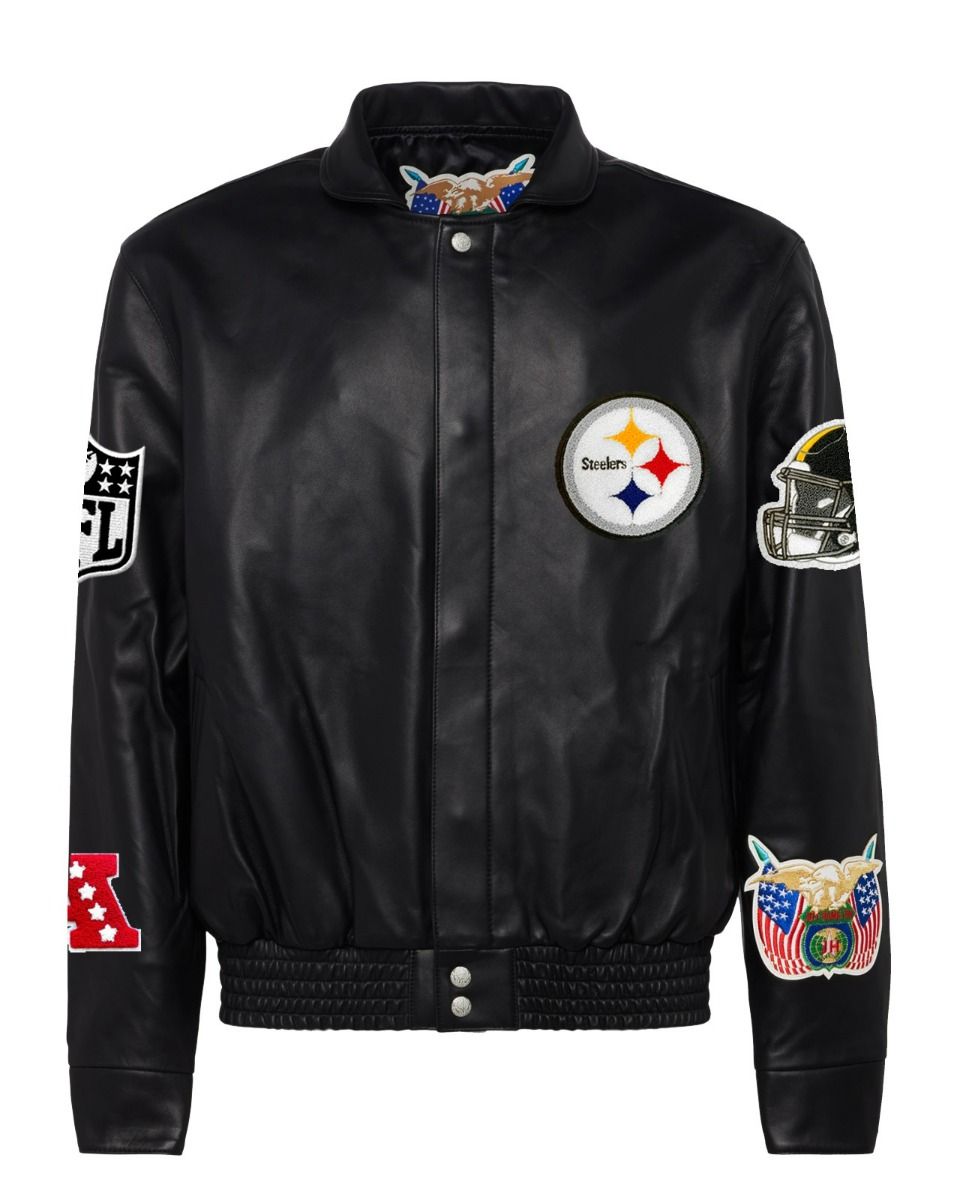 PITTSBURGH STEELERS FULL LEATHER JACKET Black