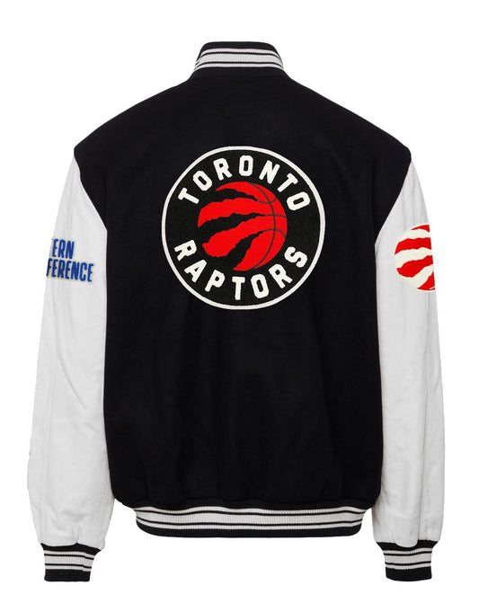 TORONTO RAPTORS WOOL & LEATHER VARSITY JACKET Black / White