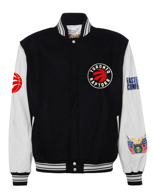 TORONTO RAPTORS WOOL & LEATHER VARSITY JACKET Black / White hover image