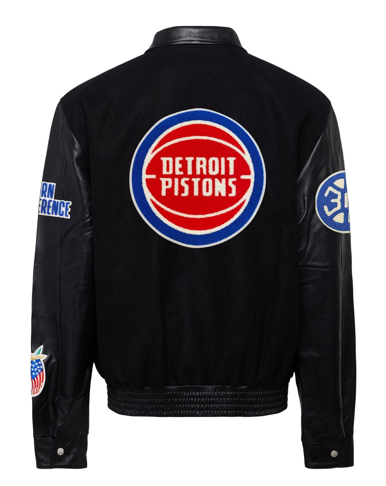 DETROIT PISTONS WOOL & LEATHER JACKET Black