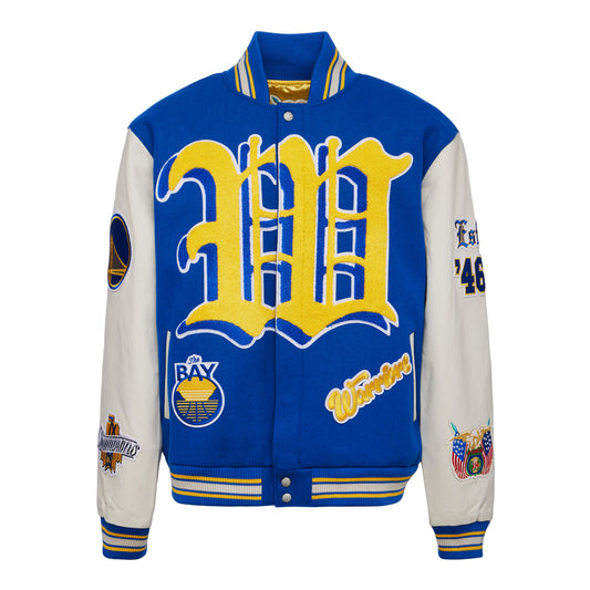 GOLDEN STATE WARRIORS 7TH CHAMPIONSHIP WOOL & LEATHER JACKET