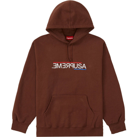 Supreme USA Hooded Sweatshirt Dark Brown
