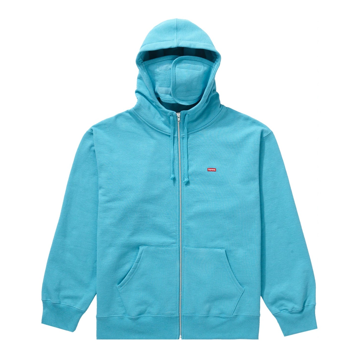 Supreme Small Box Facemask Zip Up Hooded Sweatshirt (FW21) Cyan