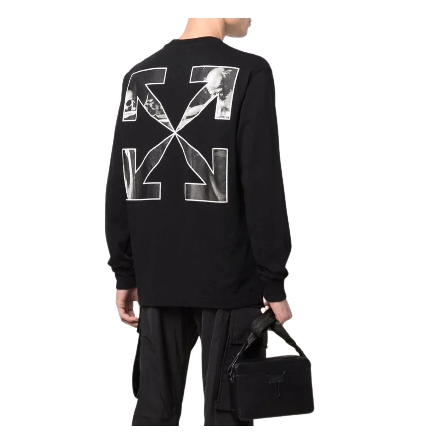 Off-white Caravag Arrow Skate L/s Tee Mens Style : Omab064c99jer00