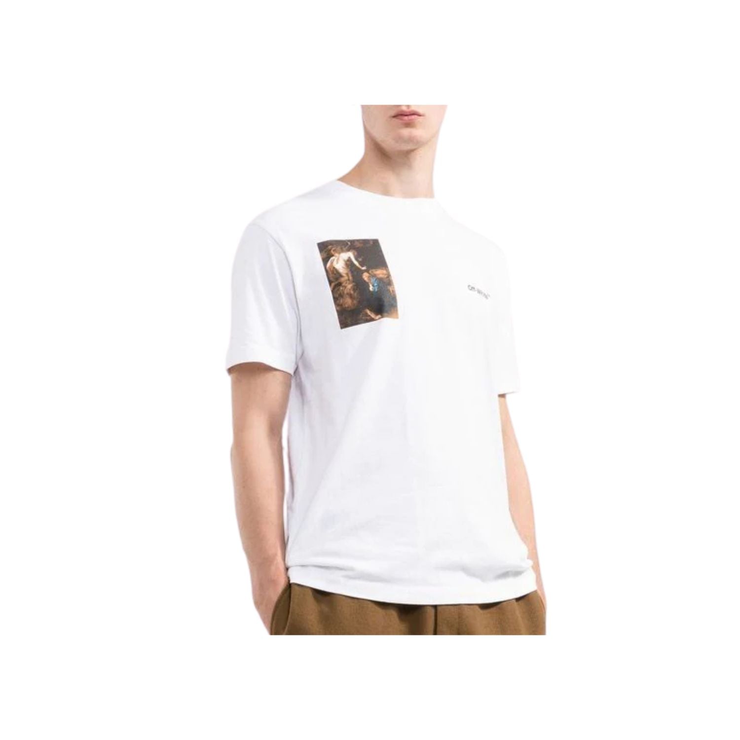 Off-white Caravag Lute Slim S/s Tee Mens Style : Omaa027c99jer01