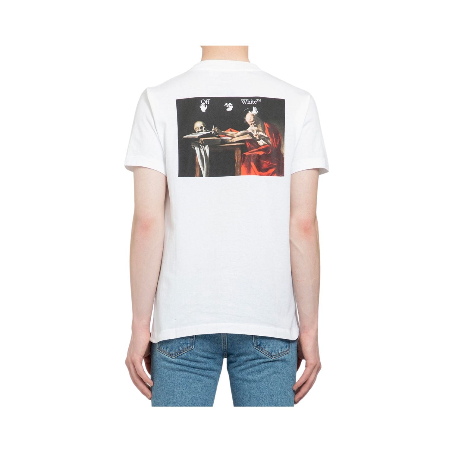 Off-white Caravag Paint Slim S/s Tee Mens Style : Omaa027c99jer00