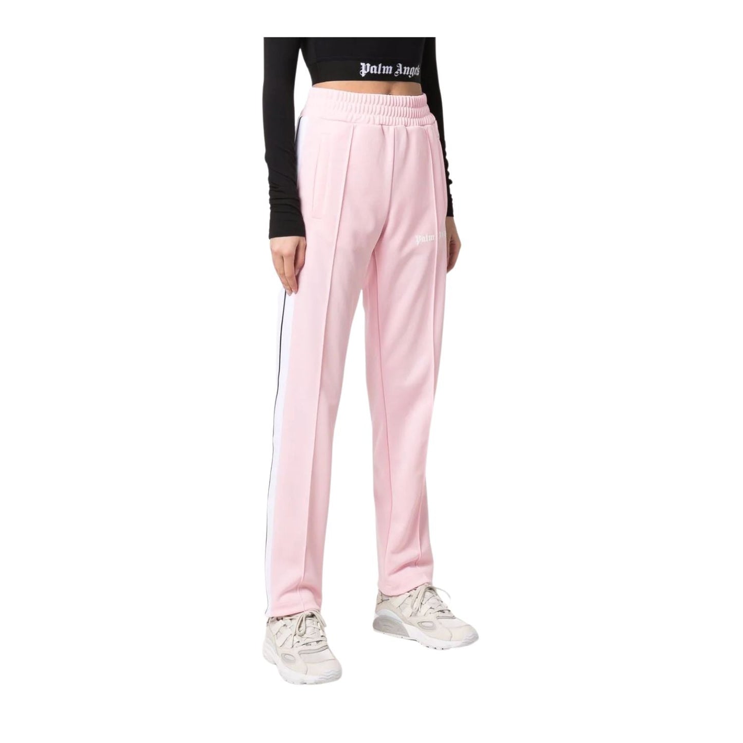 Palm Angels Womens Track Pants Almond Blossom/White