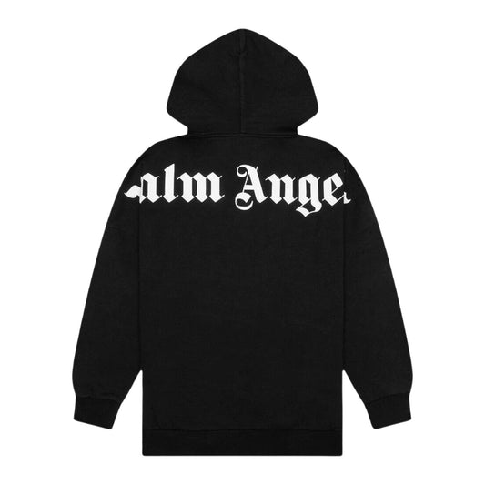 Palm Angels Over The Head Logo Hooded Sweatshirt Black hover image