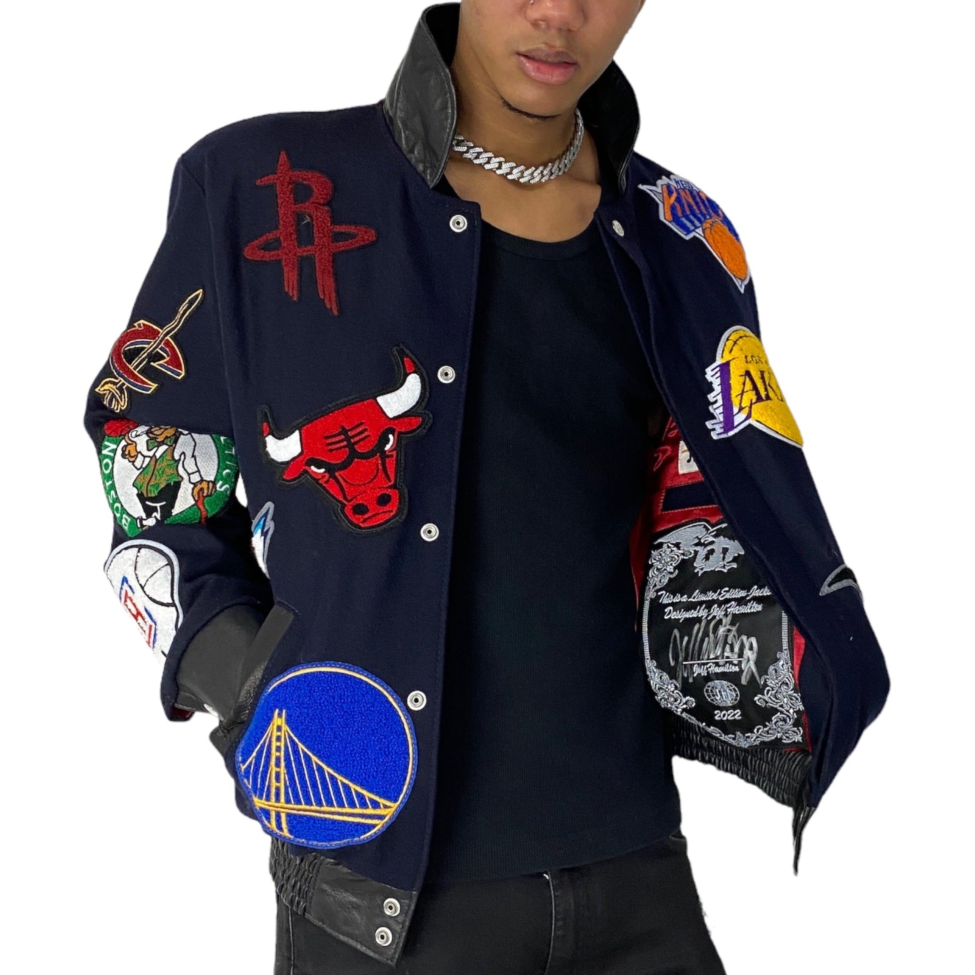 JEFF HAMILTON NBA COLLAGE WOOL AND LEATHER