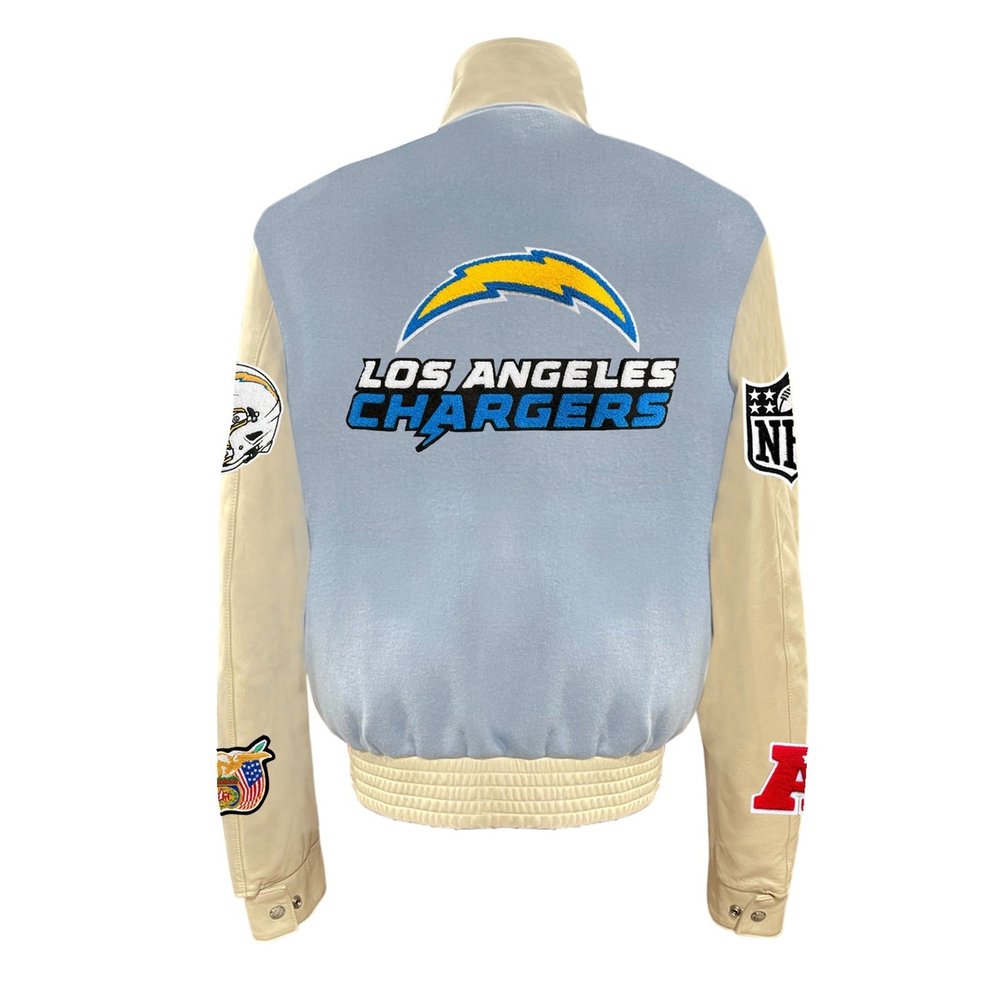 LOS ANGELES CHARGERS WOOL & LEATHER VARSITY JACKET Baby Blue