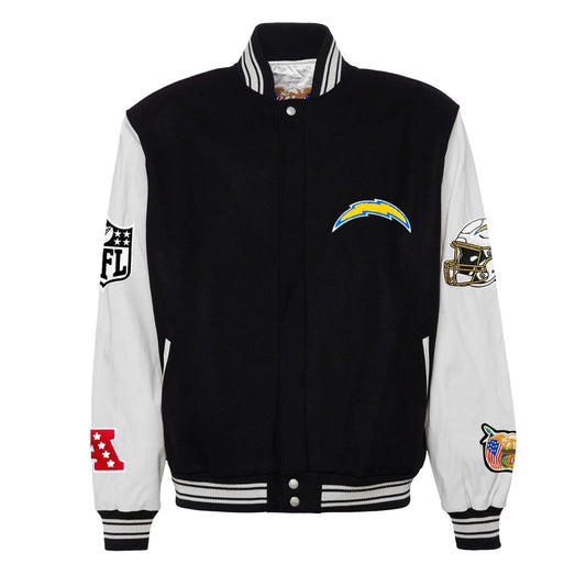 LOS ANGELES CHARGERS WOOL & LEATHER VARSITY JACKET Black/White hover image