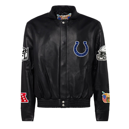 INDIANAPOLIS COLTS FULL LEATHER JACKET Black hover image