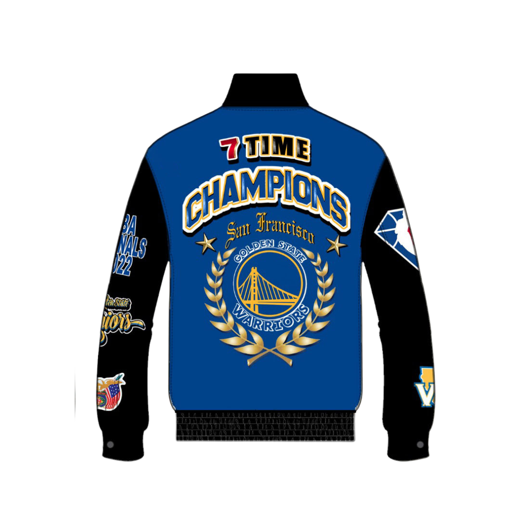 GOLDEN STATE WARRIORS 7TH CHAMPIONSHIP WOOL & LEATHER JACKET