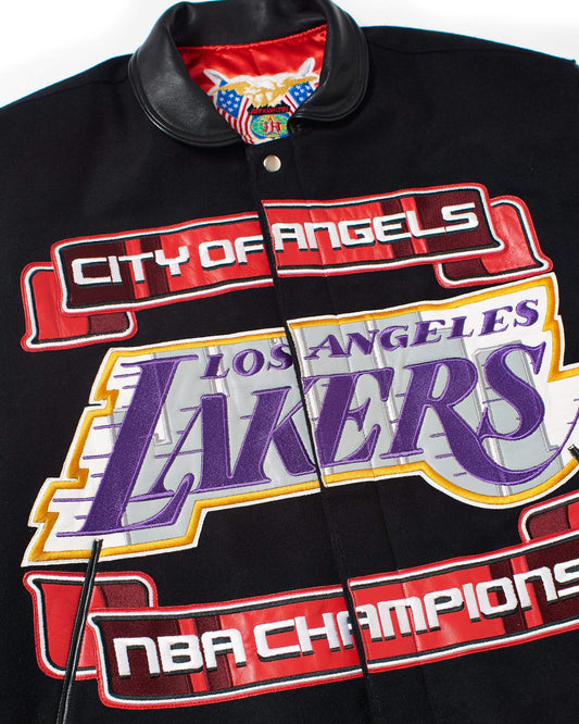 LOS ANGELES LAKERS 2020 CHAMPIONSHIP WOOL & LEATHER JACKET Black hover image