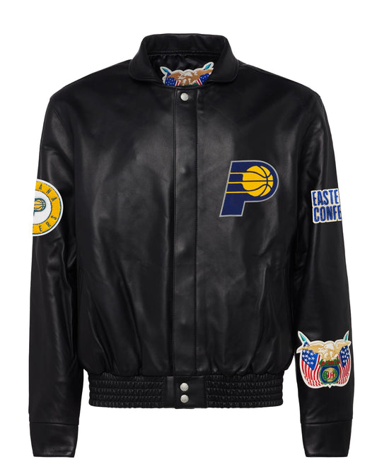 INDIANA PACERS FULL LEATHER JACKET Black hover image