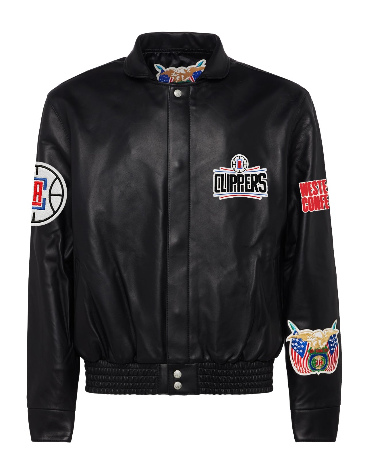 LOS ANGELES CLIPPERS FULL LEATHER JACKET Black