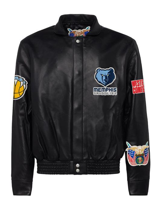 MEMPHIS GRIZZLIES FULL LEATHER JACKET Black hover image