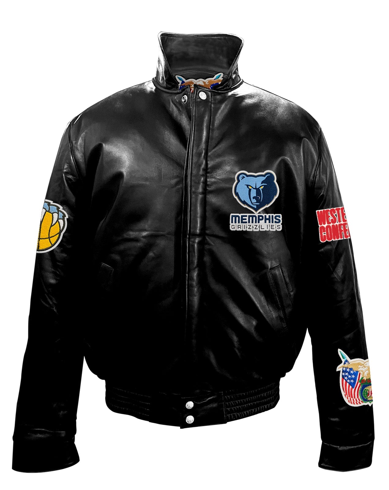 MEMPHIS GRIZZLIES FULL LEATHER PUFFER uses jacket Black