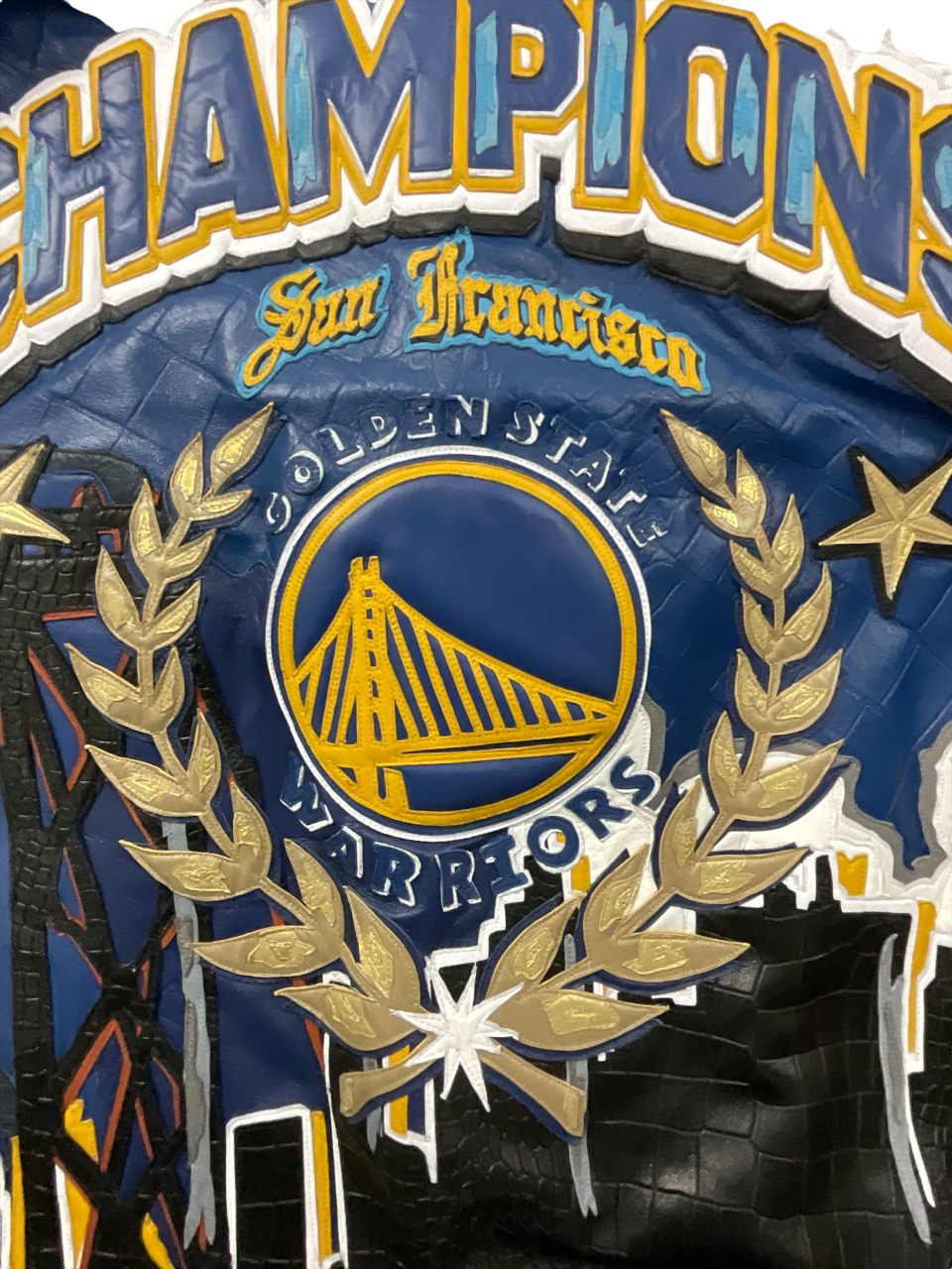 GOLDEN STATE WARRIORS 7TH CHAMPIONSHIP LEATHER JACKET