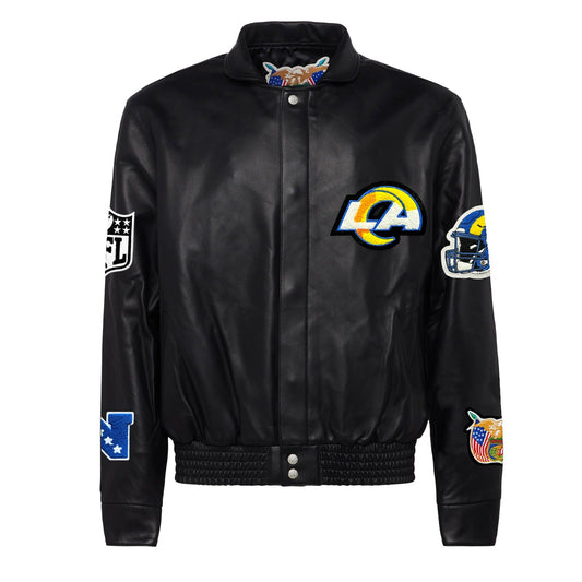 LOS ANGELES RAMS FULL LEATHER JACKET Black hover image