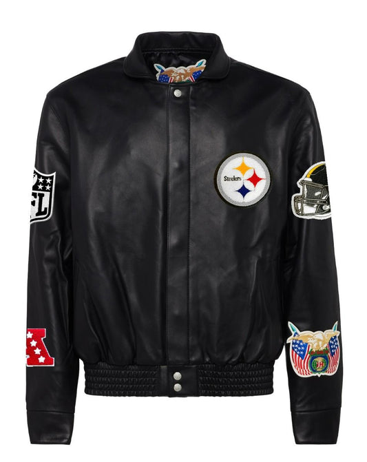 PITTSBURGH STEELERS FULL LEATHER JACKET Black hover image